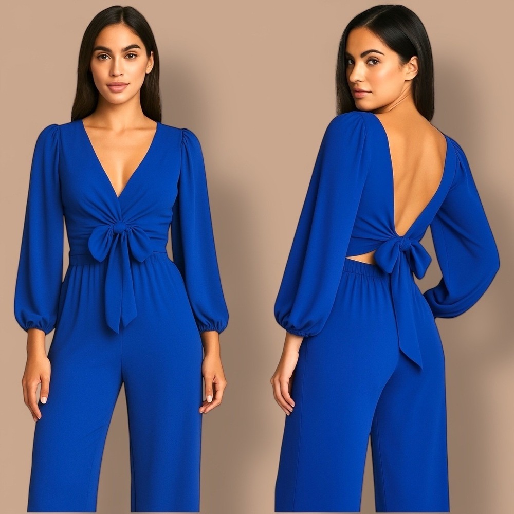 Premier Amour Women's 2-Piece Royal Blue Jumpsuit 8 Party Guest Cocktail